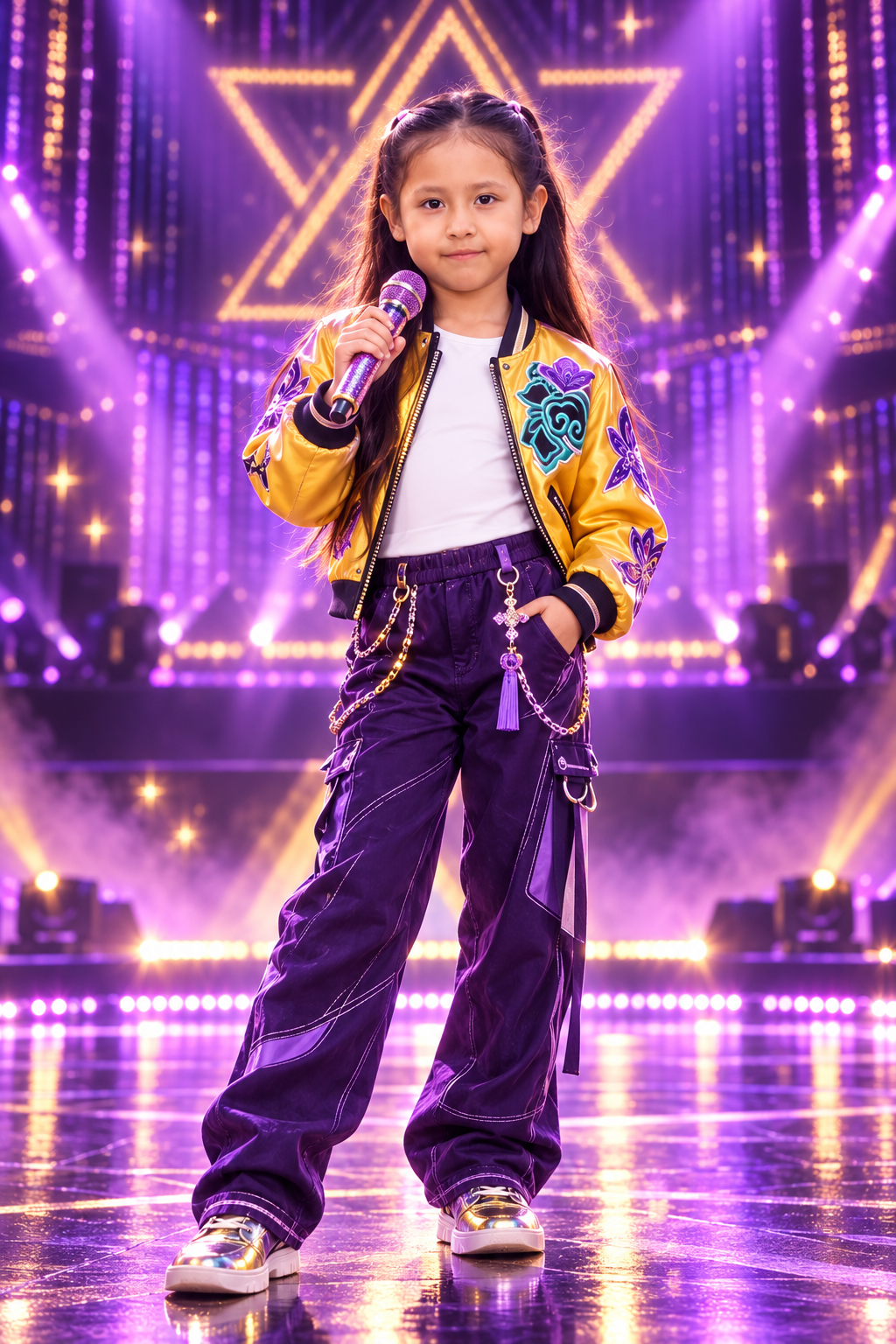 Camila con un vestuario de concierto inspirado en Huntrix